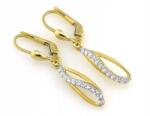 Lovrin Arany színű, 375-ös (9 karátos) függő fülbevaló cirkónia kövekkel, 2, 02g súlyú, női ajándék (45932934)