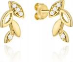 Lovrin Arany fülbevaló 585 finom levelek cirkóniákkal stekkeres 14K ajándék (Lovrin 86401)