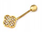 Lovrin Arany köldökpiercing 585 virág fehér cirkóniákkal ajándékba 14kt