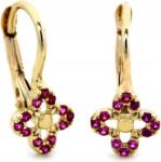 Lovrin Arany fülbevaló 585 rózsaszín virágokkal, 14 karátos, divatos nőknek, 14k