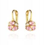 Lovrin Arany fülbevaló 585 rózsaszín és fehér köves virág mintával 1, 71g (58715238)