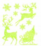 Allbag Világító Matrica Fluoreszkáló 3D Karácsonyi Rénszarvas Ablak Matrica (NAKLEJKA133)