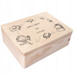 Creative Deco Fából készült ajándékdoboz iskolai ajándéktárgyakhoz gyerekeknek gravírozás 40x30 (JANCDSD140BCUSTOMSCHOOLBOYBASICFBM)