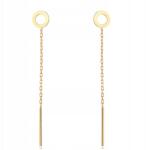 Lovrin Arany 585-ös befűzős fülbevaló, láncos, karika díszítéssel, finom és különleges mintával (Lovrin)