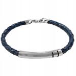 Lovrin Férfi karkötő, 925-ös ezüst, gránátkék bőr szíjjal, ajándékba (58712621)