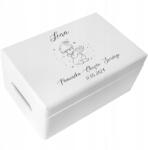 Creative Deco Emlékdoboz keresztelőre, gravírozott emlék a szent keresztelőről, 30x20x14 cm (JANCDSD130CUSTOMBAPTISMANGELTPTFBM-W)