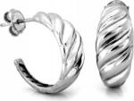 Lovrin Ezüst 925 fülbevaló, ívelt, elegáns, divatos, széles karika, stekkeres