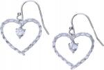 Lovrin Ezüst fülbevaló 925 szív alakú cirkónia kövekkel 4, 32g egyedi design ajándékba (Lovrin 47168)
