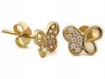 Lovrin Pillangó Fülbevaló 585 14k Sárga Arany Cirkónia Kövekkel 1.07g Fényes Divatos (45934273)