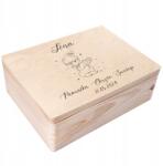Creative Deco Keresztelői doboz gravírozással, ajándék, szent keresztelő emlék, 40x30x14 cm (JANCDSD140BCUSTOMBAPTISMANGELTPTFBM)