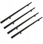 B&B 4 x Bútorfogantyú Reling 224 mm fekete Fém fogantyú szekrényekhez fiókokhoz (Z4 U101 L224 CZ)