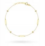 Lovrin Arany karkötő 585-ös finomságú, gyémántgolyókkal és lemezekkel, állítható láncon