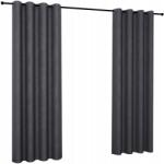 NOW-ART Vélúr függöny 140x220 cm, grafit szürke, sima, matt, karikás (Zasłony na kółkach welurowe VELVET GRAFIT)