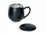 Cup&You Matt fekete porcelán bögre teafőzővel, teafőző fedéllel