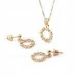 Giorre Nyaklánc és fülbevaló szett - szív és cirkónia koszorú arany bevonattal (5905804386556)