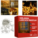 Strefa Spania Led fényfüggöny karácsonyi fényfüzér Csillagok Meleg Fehér 2.5 M (LAM-LED-GWI-CIEP-2,5M e)