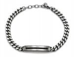 Lovrin Divatos férfi acél páncélszemes karkötő lappal, 8.4mm széles, 21-es méret (44243494)