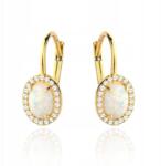 Lovrin Arany fülbevaló 585 opállal, ovális, cirkóniákkal körülvéve, 2, 46g, markíz fazon, divatos (59626891)