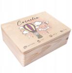 Creative Deco Fából készült doboz gyermeknek névvel, ajándék születésre, első születésnapra, 40x30 cm (JANCDSD140BCUSTOMBABYSHOWERKOALAFBM)