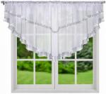 NOW-ART Rövid, kész függöny cirkóniákkal, 85x380 cm. Függönyök konyhába, függönyök flitterekkel (Firany gotowe białe firanki z cyrkoniami)