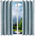 NOW-ART Kész függöny velvet 140x230 karikákkal, sima, Szett, fémgyűrűs (Zasłony welurowe na przelotkach błękit 230)