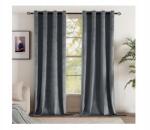  Függöny, bársony hatású, félig fényzáró, szürke, 140 x 185 cm, 2 darab (X001QBOI7L)