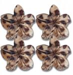  4 darabos hajcsat szett leopárdmintával, nagy hajcsat, Plumeria virágcsatok (Zestaw 4 szt spinki do włosów hawajski styl)