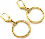 Lovrin Arany fülbevaló 375 három lógó karikával, modern angol kapcsos design, ajándék