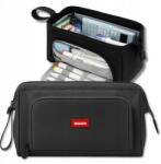  Kétrekeszes tolltartó, Multifunkciós iskolai tok, Széthajtható, fekete, hengeres (SZKOLNY PIÓRNIK USZTYWNIANA TUBA)