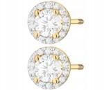 ZŁOCISTO Csavaros Arany Fülbevaló 585 Laboratóriumi Gyémántokkal Ajándék Gravírozás (DLA DZIEWCZYNY NARZECZONEJ)