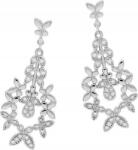 Lovrin Ezüst, hosszú fülbevaló 925 Pillangók Cirkónia Kövekkel 4, 25g női, elegáns (Lovrin 57706)