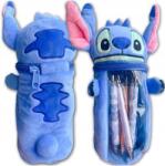  Stitch plüss kozmetikai táska, kék, iskolai, ceruzatartó, tolltartó, Saszetka Miś (Pluszowy Piórnik Saszetka Miś Niebieski)