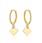 Lovrin Arany 585 klasszikus karika fülbevaló, függő, mozgó rombusz elemmel, 14 karátos (Lovrin)
