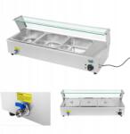 Royal Catering Bemar üvegezett fűthető büfé fűtő vitrin 3xGN (RCBM-3)