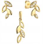 Lovrin Ékszerszett 585-ös aranyból, levél mintás fülbevaló és medál, 1, 65g (59309396)