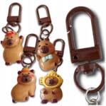 EdiBazzar Kapibara kulcstartó 4 db-os szett, ajándék kulcstartó, karabineres medál (Brelok z Kapibarą do kluczy torebki 4 sztuki)