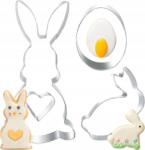  Nagy Húsvéti Kekszkiszúrók Rozsdamentes Acélból Nyúl, Tojás, Szív (B0DP43GW22)