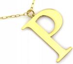 Lovrin Ezüstözött, aranyozott 925-ös ezüst nyaklánc nagy "p" betűvel, ajándékba, 50 cm-es méret