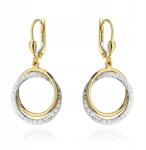 Lovrin Arany fülbevaló 585, lógó, mozgó karikák kétféle arany színben, ajándékba (Lovrin)