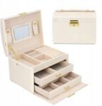 Korbi Ékszertartó Doboz Tágas Elegáns Doboz Tükörrel Fehér (KUFEREK BIAŁY KORBI)