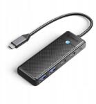 ORICO Hub Elosztó Adapter Usb-c-ről 2X Usb-a Usb-c Laptophoz Fekete (6942227138316)