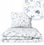 Ankras Ágyneműhuzat 135x100 Gyerek 2EL 100x135 Kiságyhoz (MORSKIE BABY P-2 135/100 40/60 NIEBIESKI)