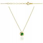 Lovrin Nyaklánc aranyból, 585-ös finomságú, zöld cirkónia kővel, 1.36g, elegáns minta, ajándék (58718102)
