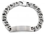 Lovrin Férfi karkötő vastag acélból, gravírozással, 22-es méret, 10, 1 mm széles, ajándékba (55517356)