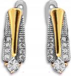 Lovrin Elegáns, 925-ös ezüst fülbevaló, aranyozott, fehér cirkónia kövekkel, ajándéknak is kiváló (Lovrin 65539)