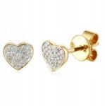 Lovrin Arany fülbevaló 585 Szívecskék Gyémántokkal 1, 01g divatos minta ajándék neki (60827324)