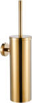  Wc Kefe Fürdőszobába, Toalettkefe, Acél, Fali Tartóval, Arany (TB000007)