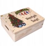 Creative Deco Karácsonyi doboz gravírozott üdvözlettel ajándék karácsonyra 40x30x14cm (JANCDSD140CUSTOMCHRISTMASTREEFBM)