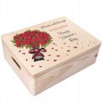Creative Deco Valentin-napi doboz gravírozással, ajándék, kívánságok a szeretett személynek, 40x30 (JANCDSD140CUSTOMLOVEROSEBOXFBM)