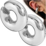 EdiBazzar Ezüst színű fülrevaló fülbevaló 316L Sebészeti Acélból, masszív